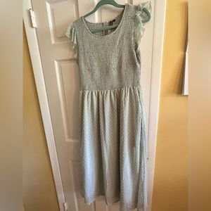 Amazon Smocked Midi Dress - Mint Green - large